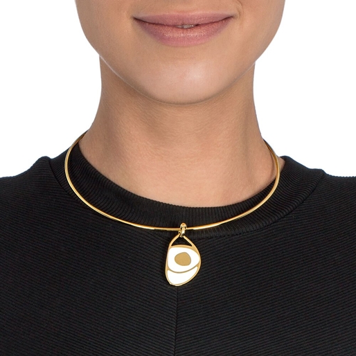FF Talisman Yellow Gold Plated With Enamel Collar Necklace-